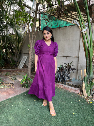 Purple A line Dress
