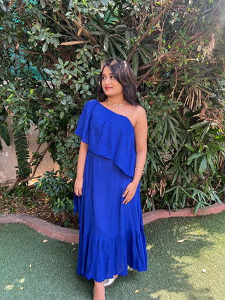 One Shoulder Overlap Dress