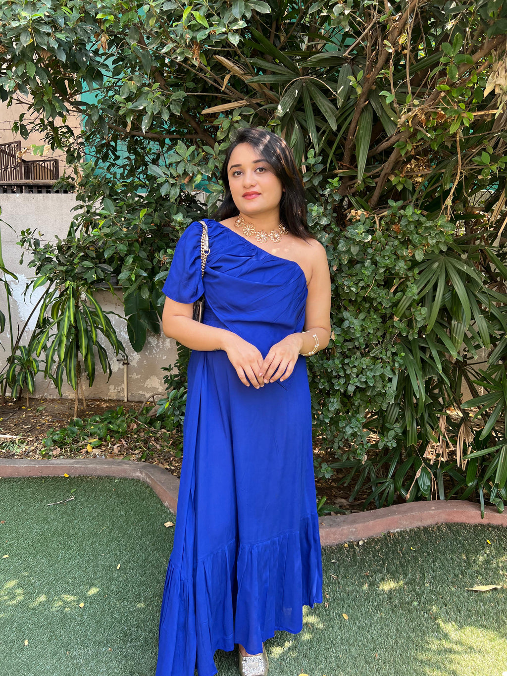 One Shoulder Overlap Dress – Panila Fashion