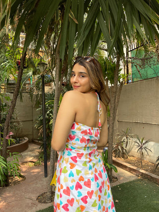 Cute Heart Printed Dress