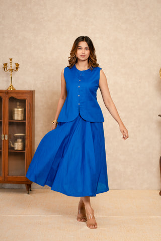 Royalblue blazer Skirt co-ord Set