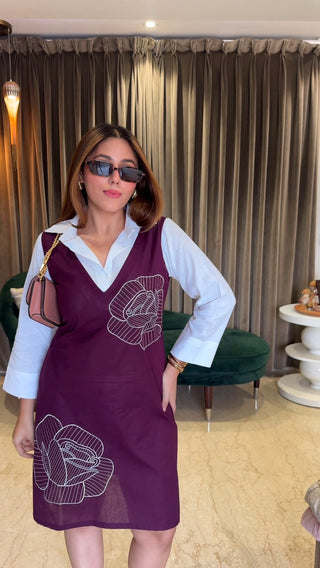 Embroidered Shirt Dress