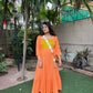 Orange bump friendly layered dress