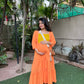 Orange bump friendly layered dress