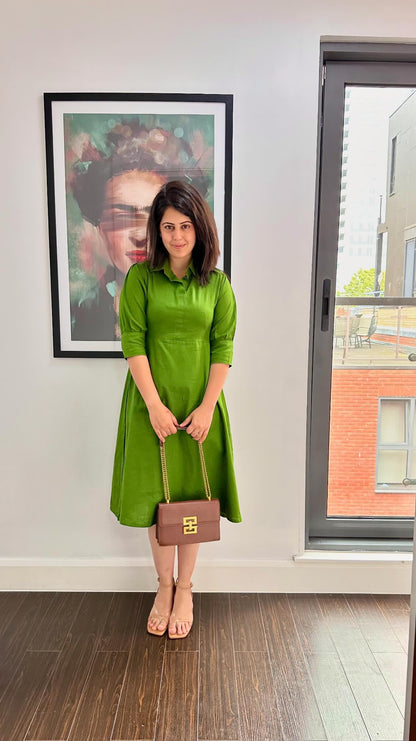 A line Green Day Dress