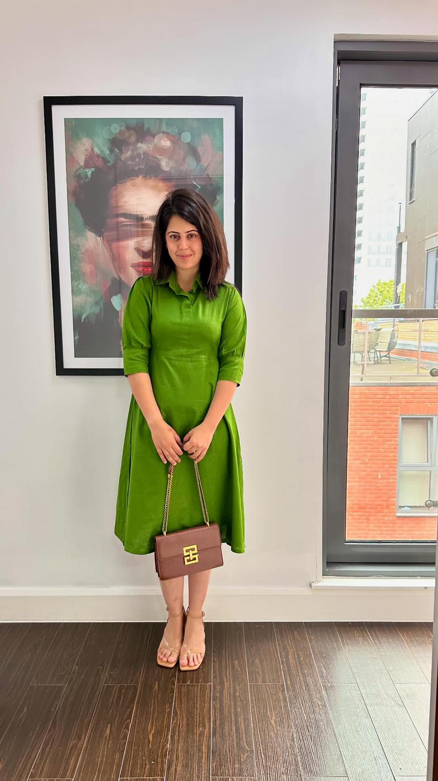 A line Green Day Dress