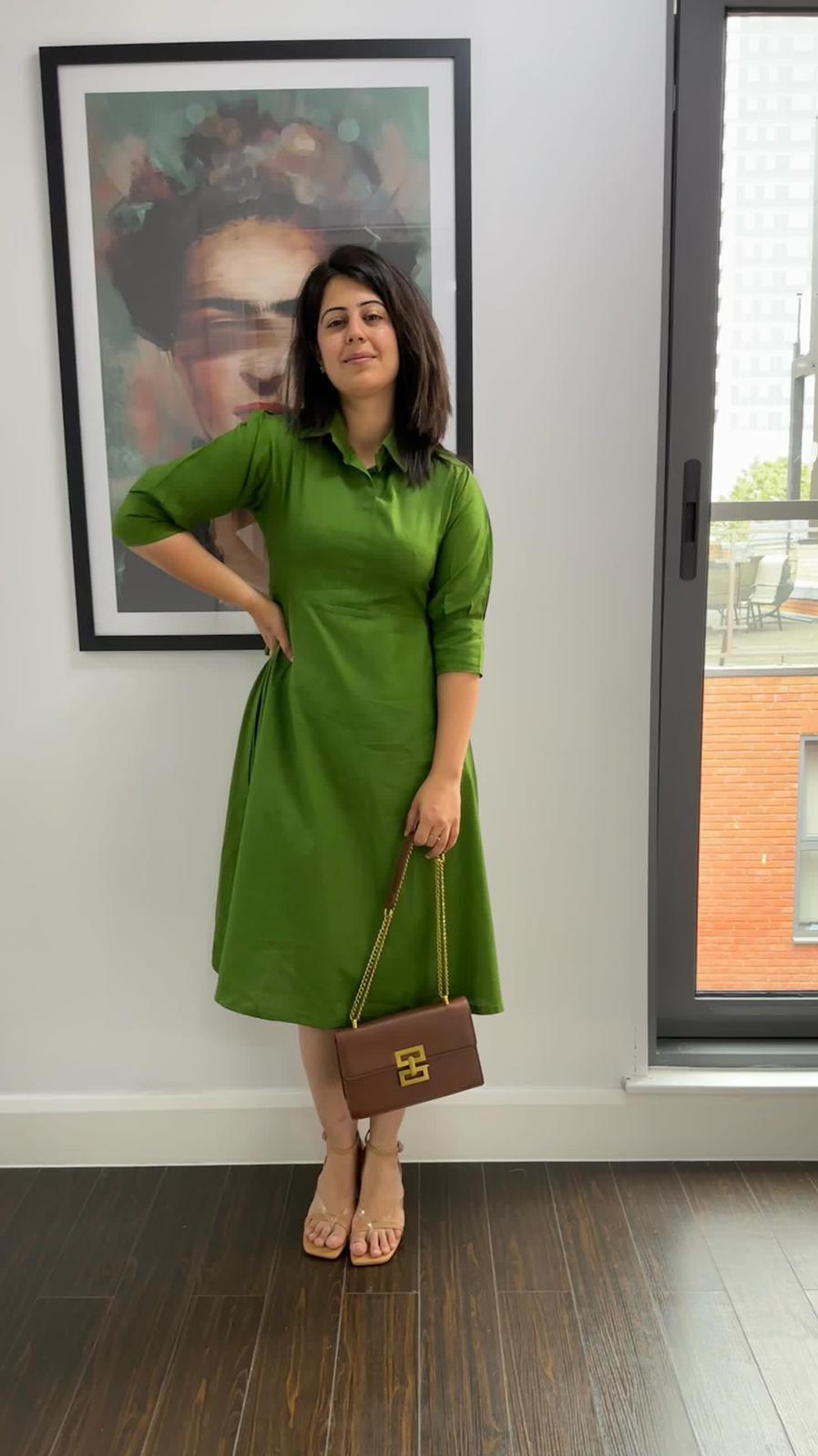 A line Green Day Dress