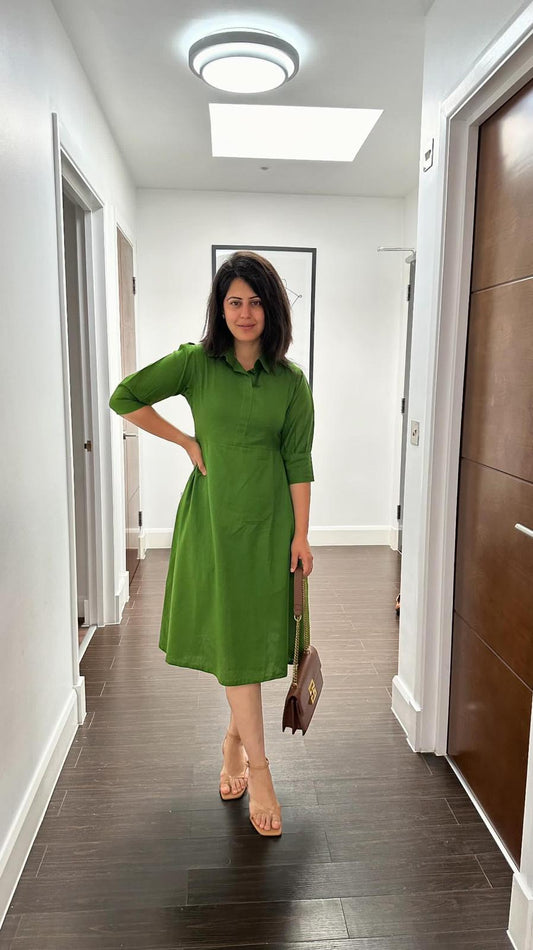 A line Green Day Dress