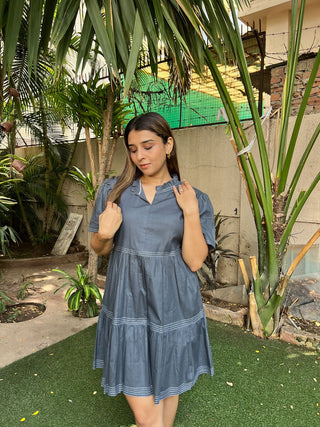 Grey Layered Anchor Dress