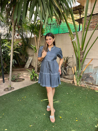 Grey Layered Anchor Dress