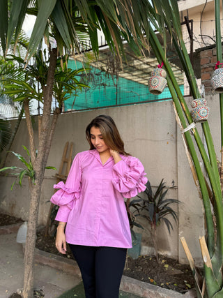 Ruffled sleeves Top
