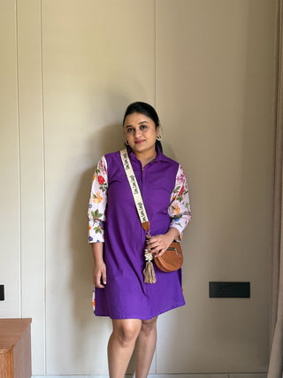 Half Floral Shirt Dress