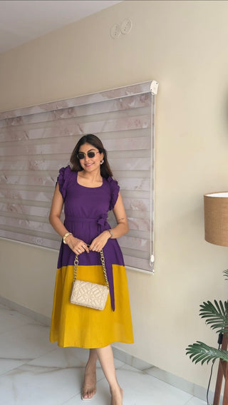Two Color Frill Dress