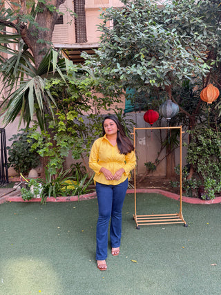 Curve fit peplum Shirts