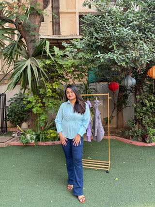 Curve fit peplum Shirts