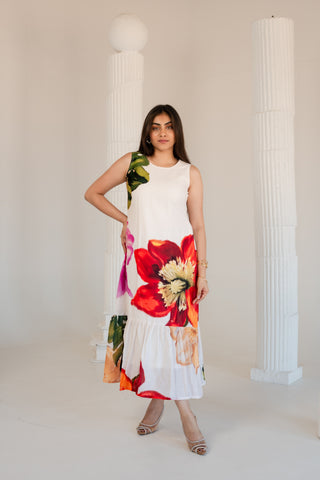 Big Flower A line Dress