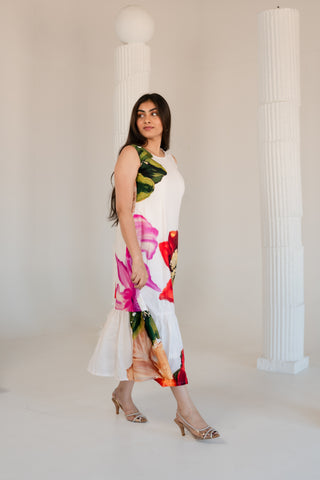 Big Flower A line Dress