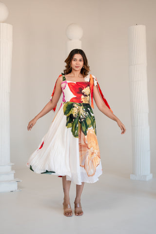 Two tie big floral Dress