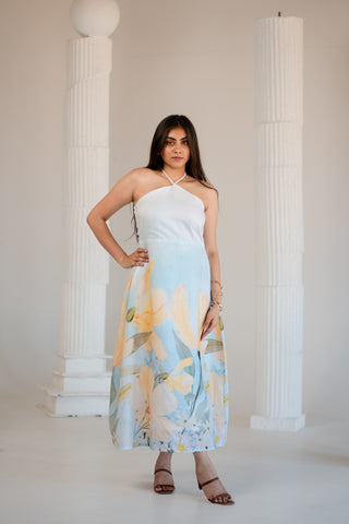Halter Neck pastel Blue Dress