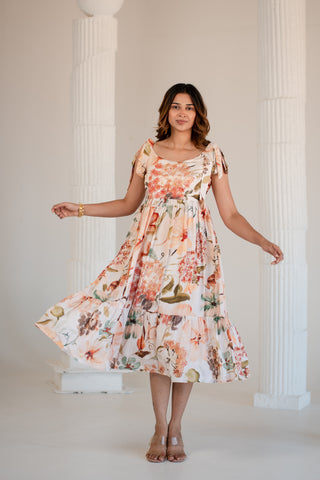 Rustic print two Tie Dress