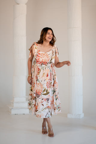 Rustic print two Tie Dress