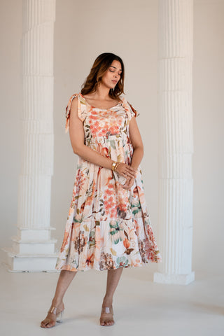 Rustic print two Tie Dress
