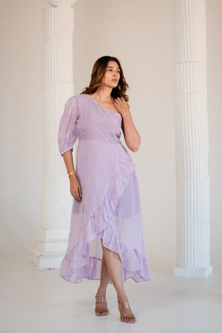 Ruffle Dress One Shoulder