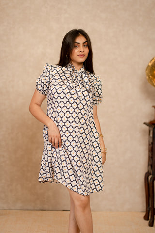 Monochromatic Big Bow Dress