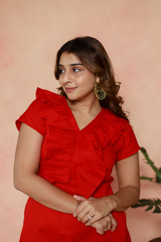 Ruffle Dress with Pocket