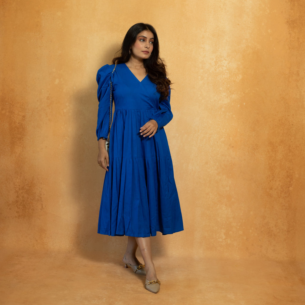 Royal Blue Mid length Dress – Panila Fashion