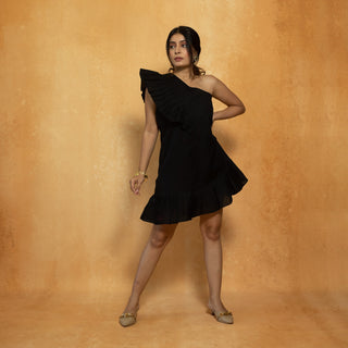 One Shoulder Ruffle Dress