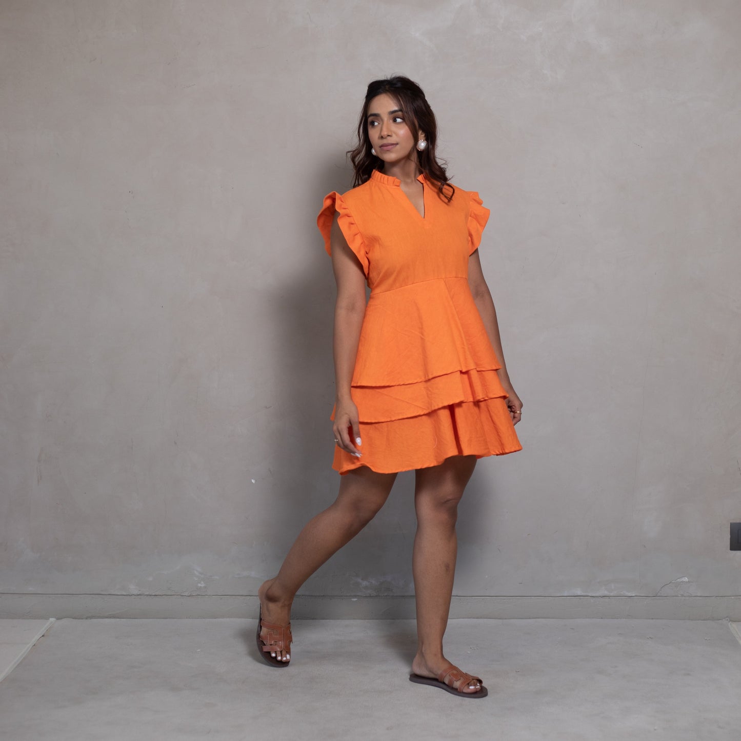 Orange layered Dress