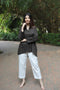 Umber Brown and White Pant