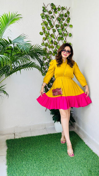 Dual Color Layered Dress