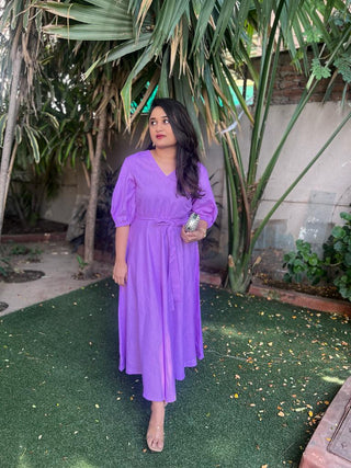 Lilac Tie Belt Dress
