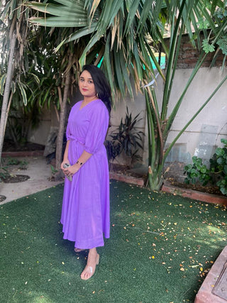 Lilac Tie Belt Dress