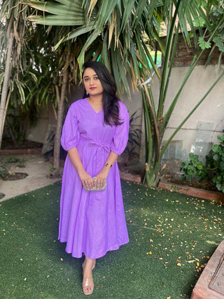 Lilac Tie Belt Dress