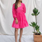 Fuschia Pink Layered Dress
