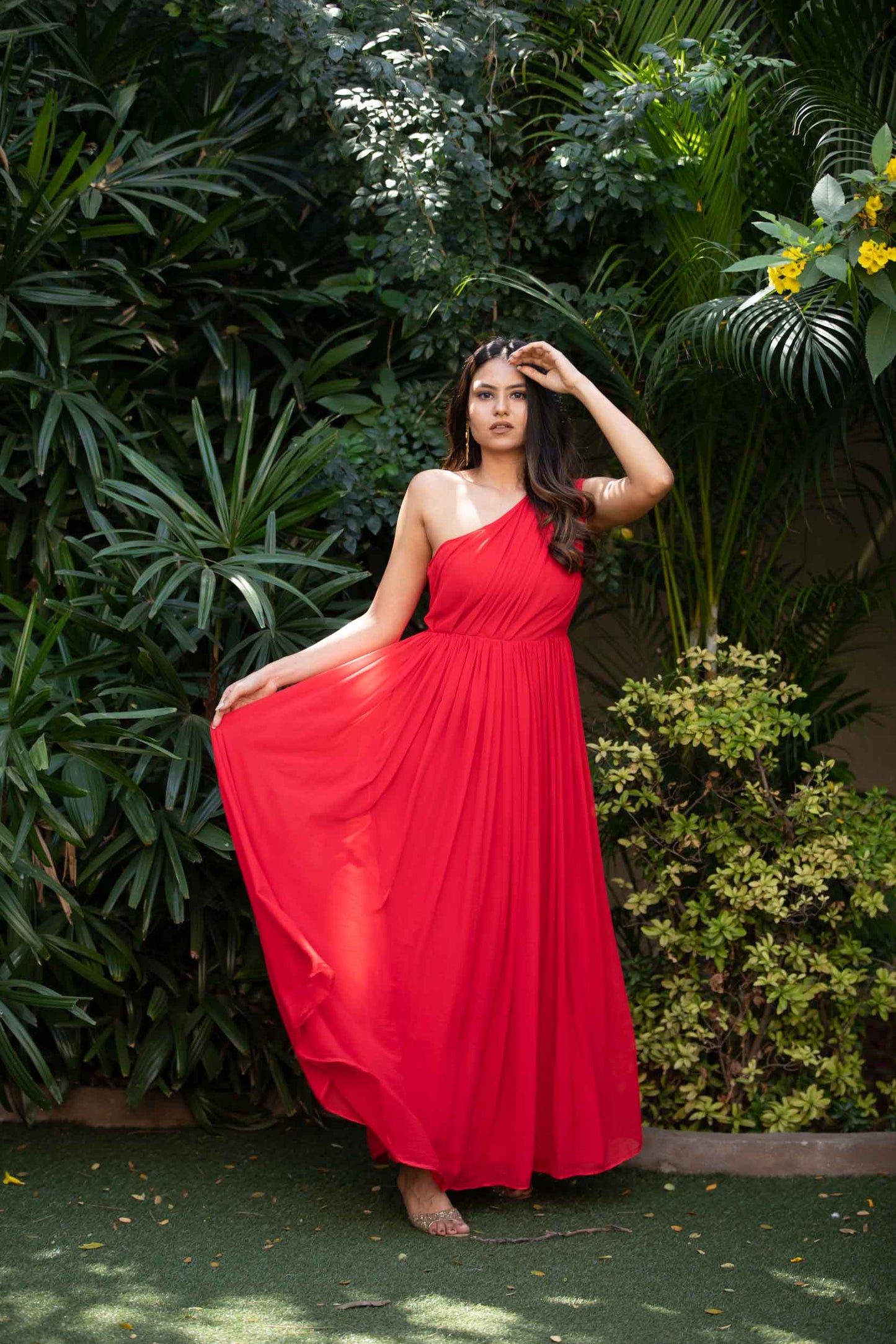 Red Gown Off Shoulder