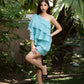 Sky Blue One Sided Frill Dress