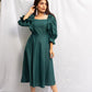 Pine Green front frill dress