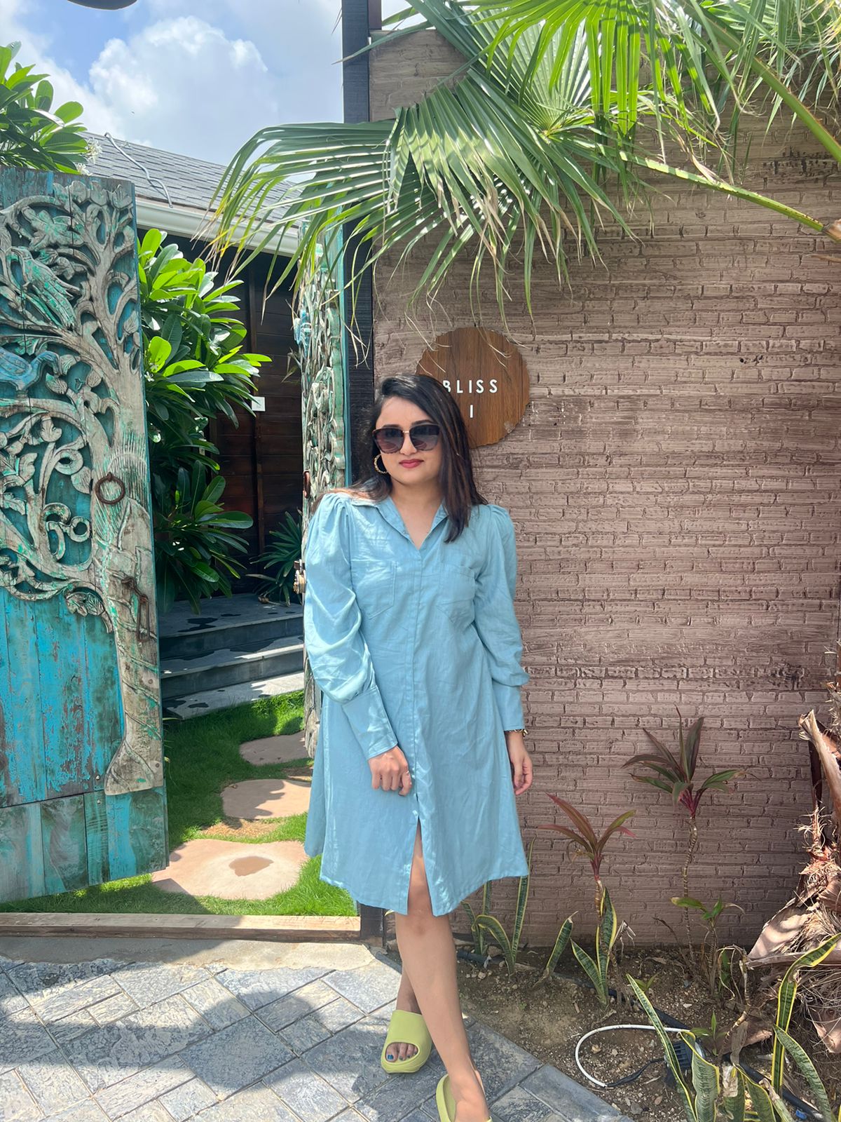 skyblue Shirt Dress