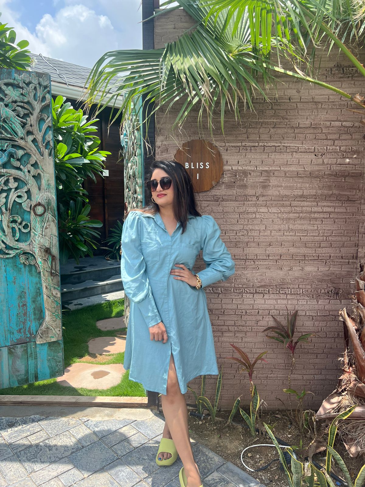 skyblue Shirt Dress