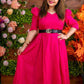 Pink puff sleeve dress BESTSELLER