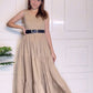 Beige cotton Mul layered dress