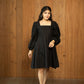 Square Neck black umbrella Dress