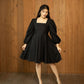 Square Neck black umbrella Dress