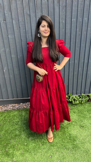 Maroon Layered Dress *Bestseller*