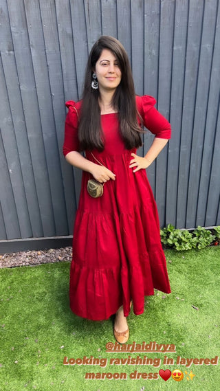 Maroon Layered Dress *Bestseller*