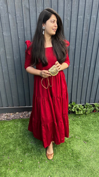 Maroon Layered Dress *Bestseller*